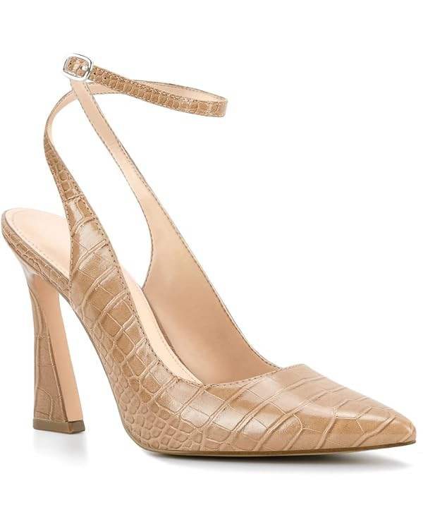 Womens Closed Toe Ankle Strap Heels Pointed Toe Pumps Shoes Slingback High Heel Wedding Dress Sho... | Amazon (US)