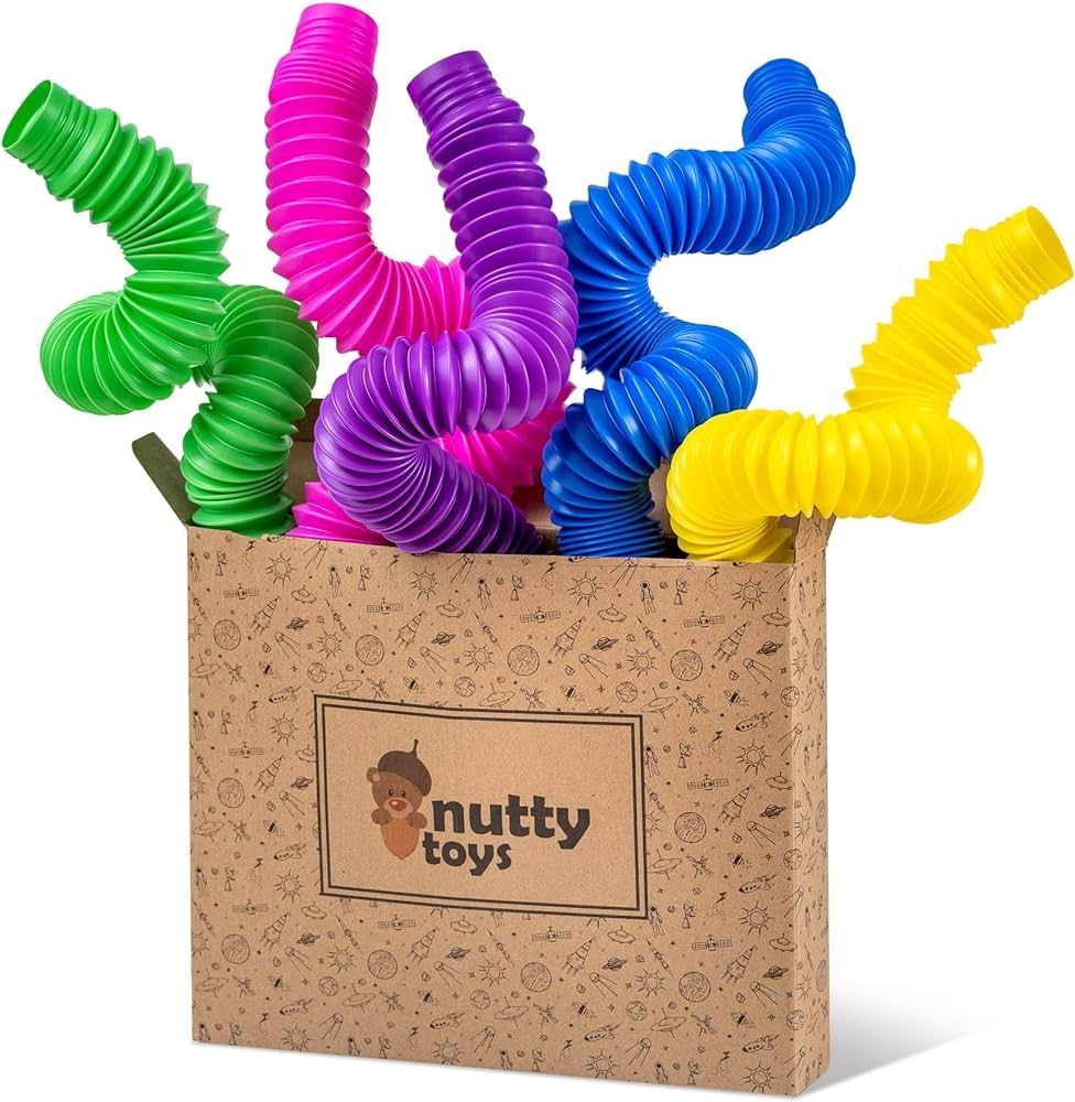 Nutty Toys Jumbo XXL Pop Tubes Sensory Toys, Fine Motor Skills Learning Baby Toddler Toy, Top ADH... | Amazon (US)