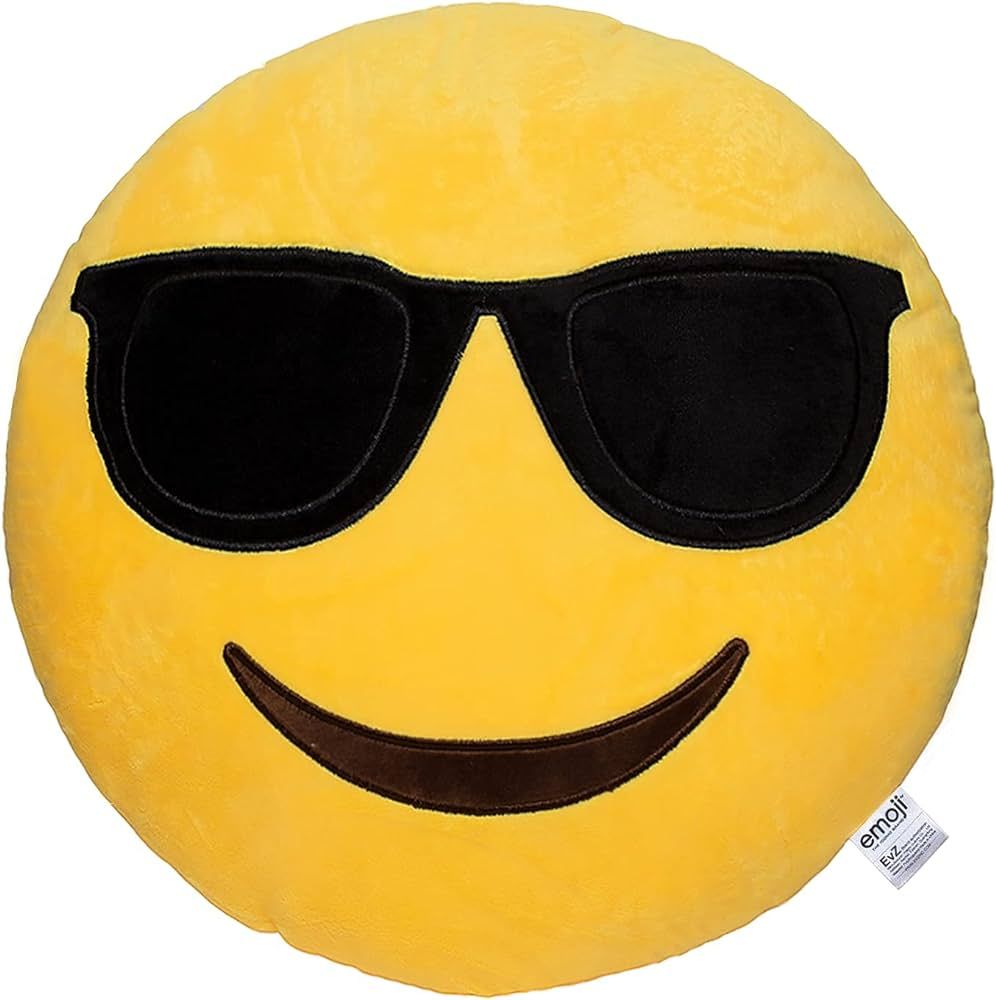 EvZ Emoji Sunglasses Face Emoticon Cushion Stuffed Plush Soft Pillow, Official Certified, 32cm Ye... | Amazon (US)