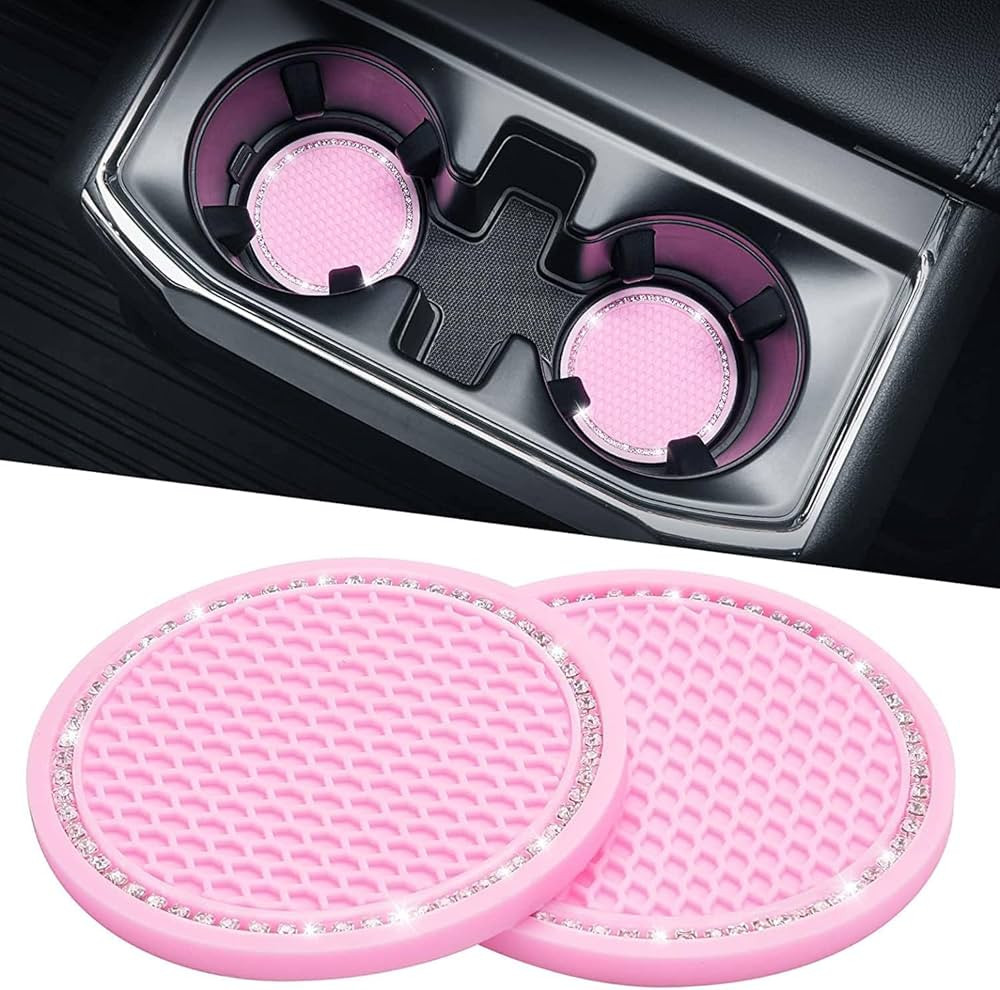 Amazon.com: JOYTUTUS Cup Holder Coasters for Car, 2 Pack Universal Anti-Slip Car Coasters with Cr... | Amazon (US)