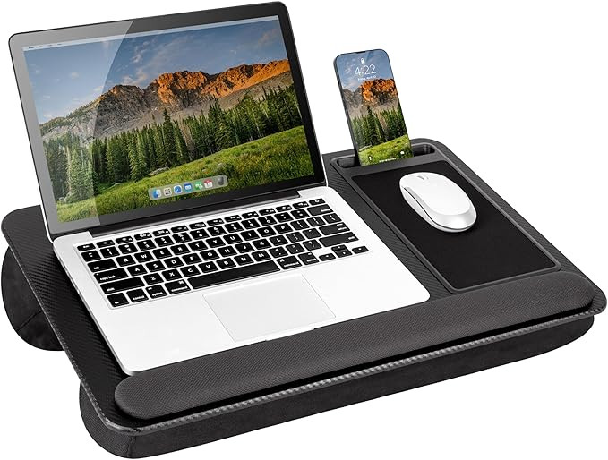 LAPGEAR Home Office Pro Lap Desk with Wrist Rest, Mouse Pad, and Phone Holder - Black Carbon - Fi... | Amazon (US)