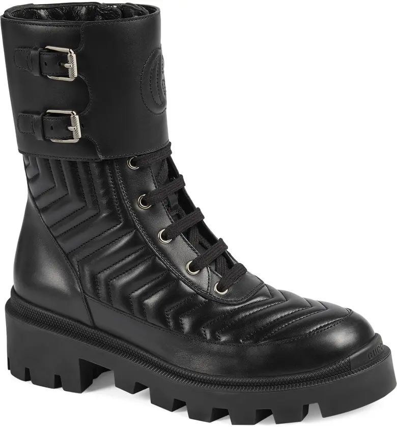 GUCCI Frances GG Matelassé Platform Combat Boot | Nordstrom | Nordstrom