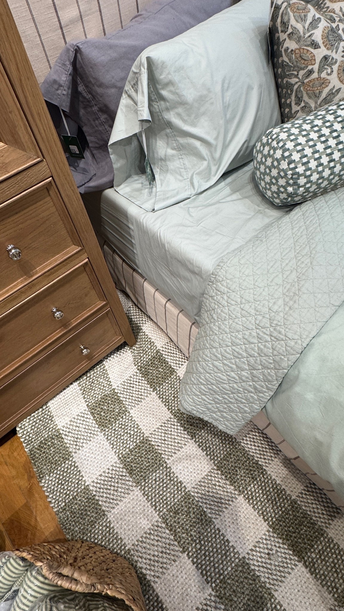 Shop at Birch Lane with me! Labor Day weekend sale. Love this upholstered bed styled with green bedding! Perfect for a kids bedroom. Classic style, Grandmillennial home, plaid rug, checkerboard rug, upholstered headboard, bed styling, bedroom inspirationn

#LTKSaleAlert #LTKKids #LTKHome