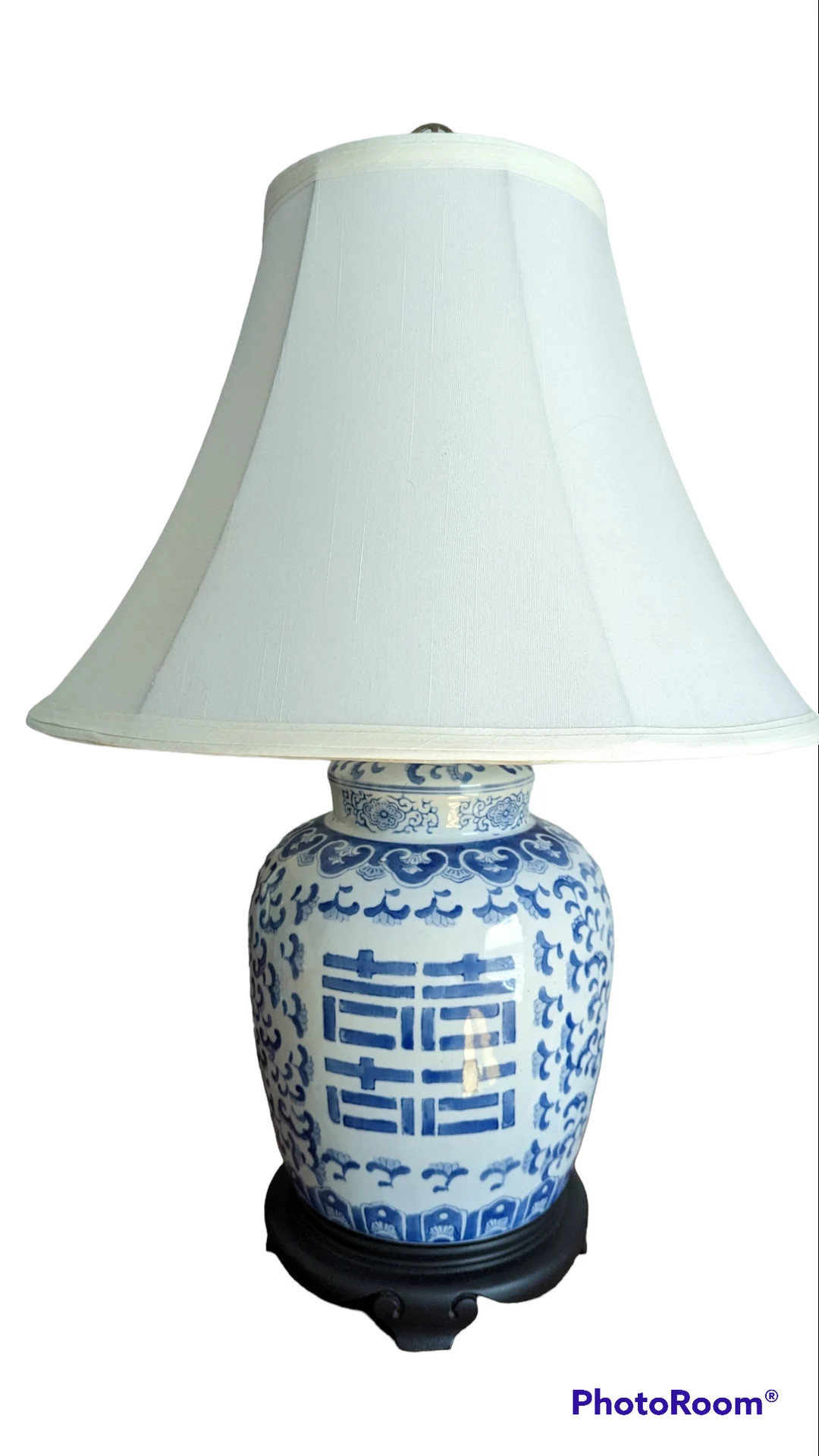 Vintage Blue and White Asian Ginger Jar Lamp | Etsy (US)