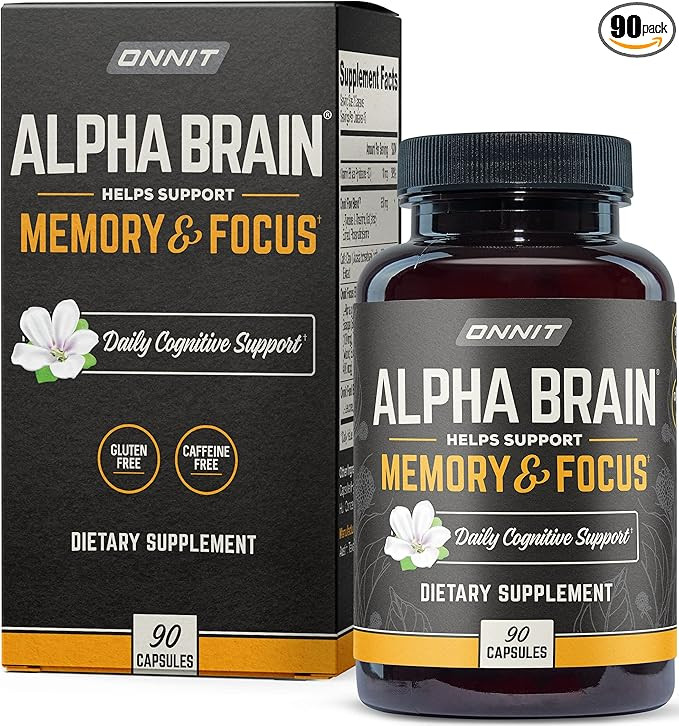 Onnit Alpha Brain Premium Nootropic Brain Supplement, 90 Count, for Men & Women - Caffeine-Free F... | Amazon (US)