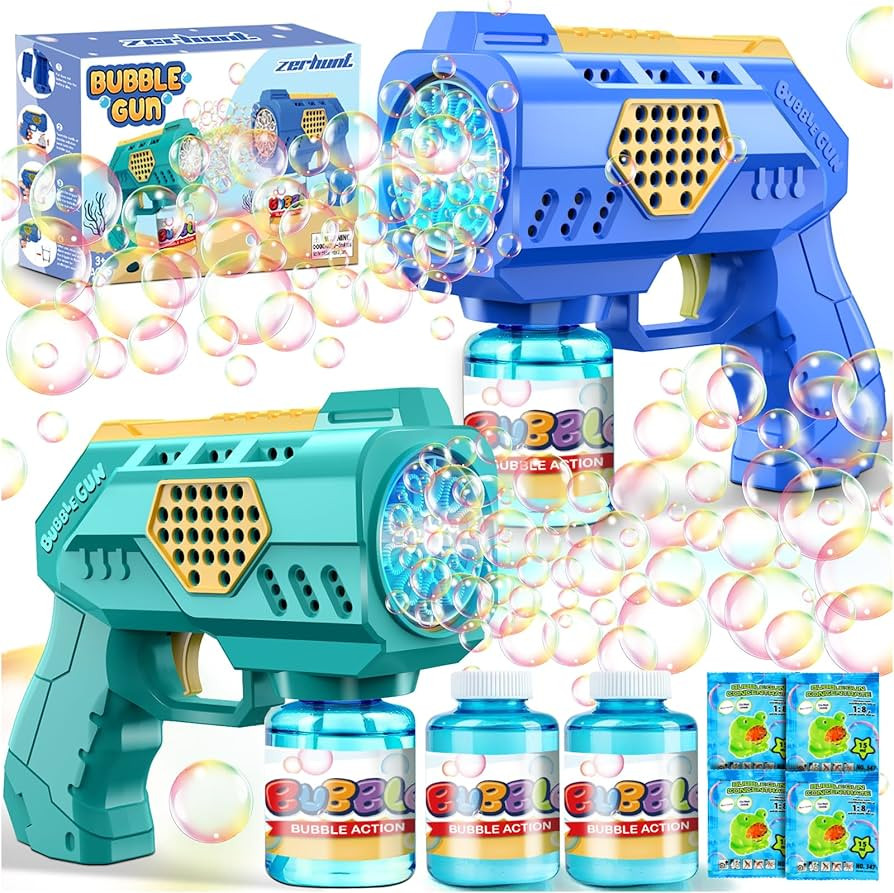 Zerhunt Automatic Bubble Gun Bubble Toys: 2-Pack Bubble Blaster Guns with Rich Bubbles for Outdoo... | Amazon (US)