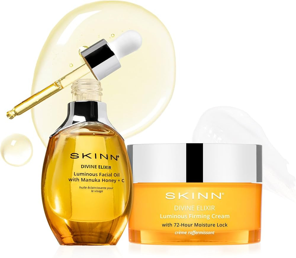 Luminous Facial Oil and Face Firming Cream Set - Anti-Aging Skin Care Duo to Reduce Fine Lines, W... | Amazon (US)