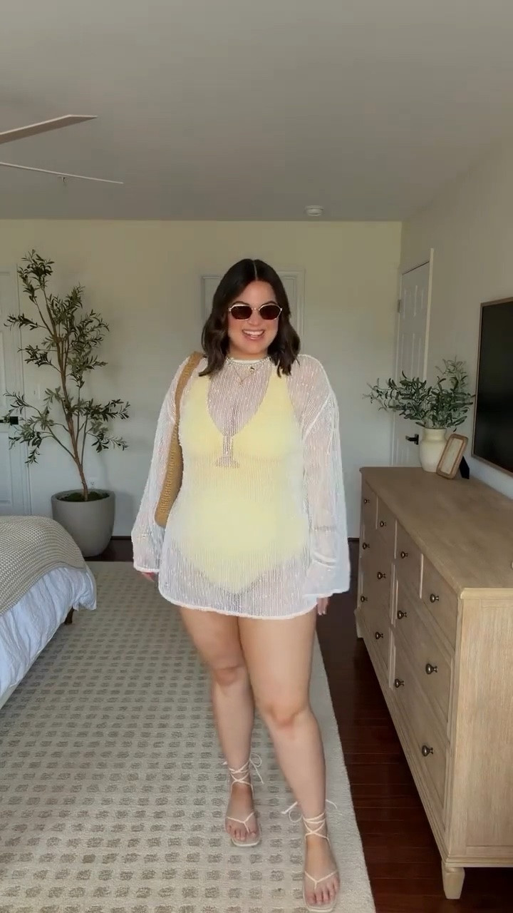 Summer outfit inspo! 

Wearing a size XL in the swimsuit + cover up *similar shoes

#LTKootd #LTKSwim #LTKMidsize