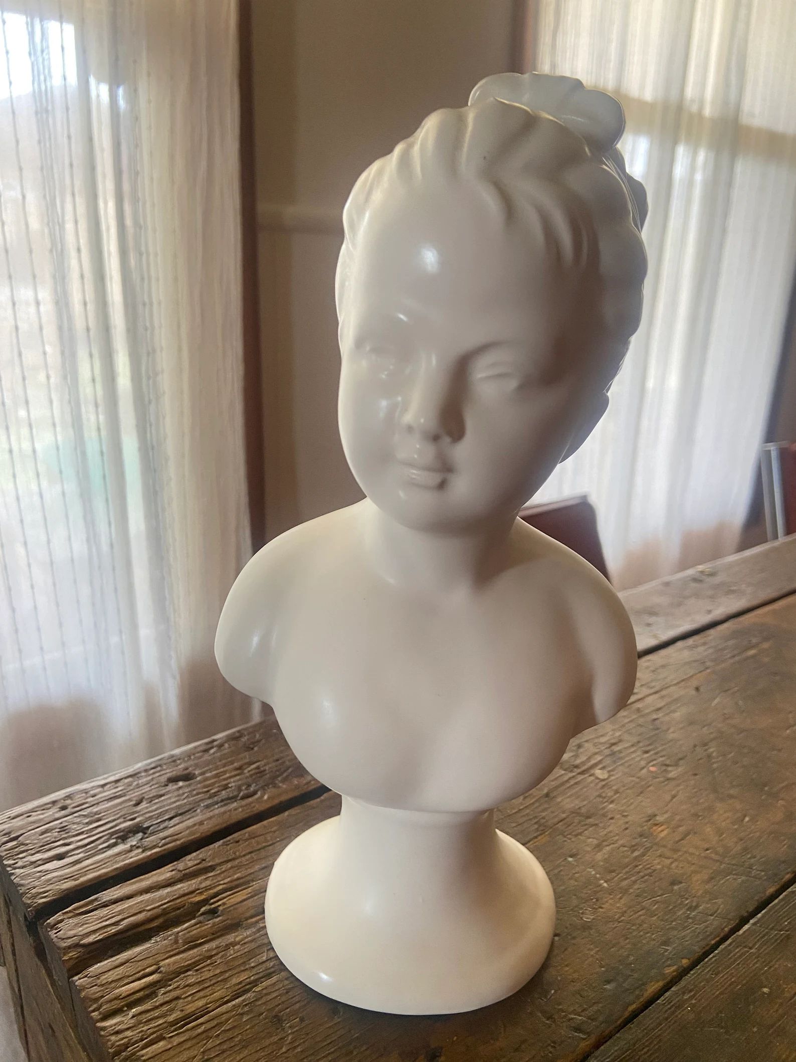 VTG ceramic bust of woman with hair pulled back, home decor bust | Etsy (US)