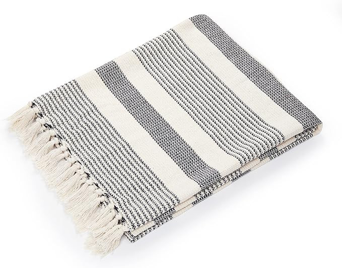 Americanflat 100% Cotton Throw Blanket for Couch - 50x60 in - All Seasons Neutral Medium-weight C... | Amazon (US)