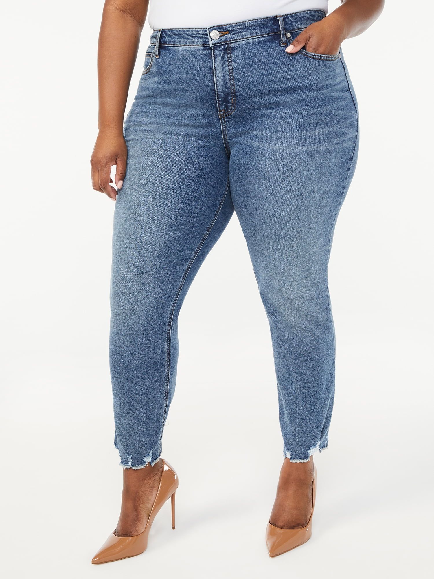 Sofia Jeans by Sofia Vergara Women’s Plus Size Adora High Rise Girlfriend Jeans - Walmart.com | Walmart (US)