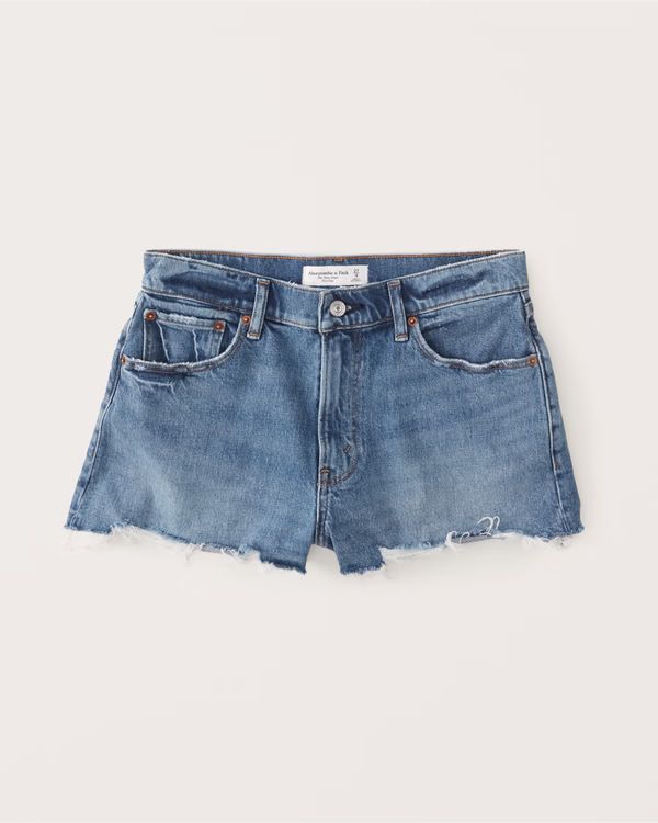 Women's Curve Love Mid Rise Mom Shorts | Women's Clearance | Abercrombie.com | Abercrombie & Fitch (US)