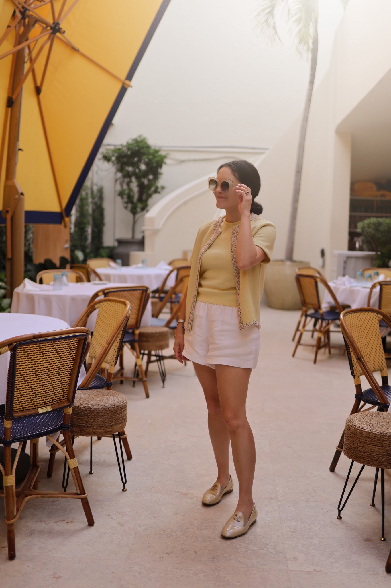 Sweater set is vintage and I cut off the sleeves! Linked a bunch of similar styles! Perfect for a palm beach lunch 💛

#LTKdayinmylife #LTKTravel #LTKootd