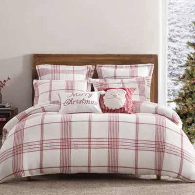 Levtex Home Peppermint Plaid Duvet Cover Set, White, King | Belk