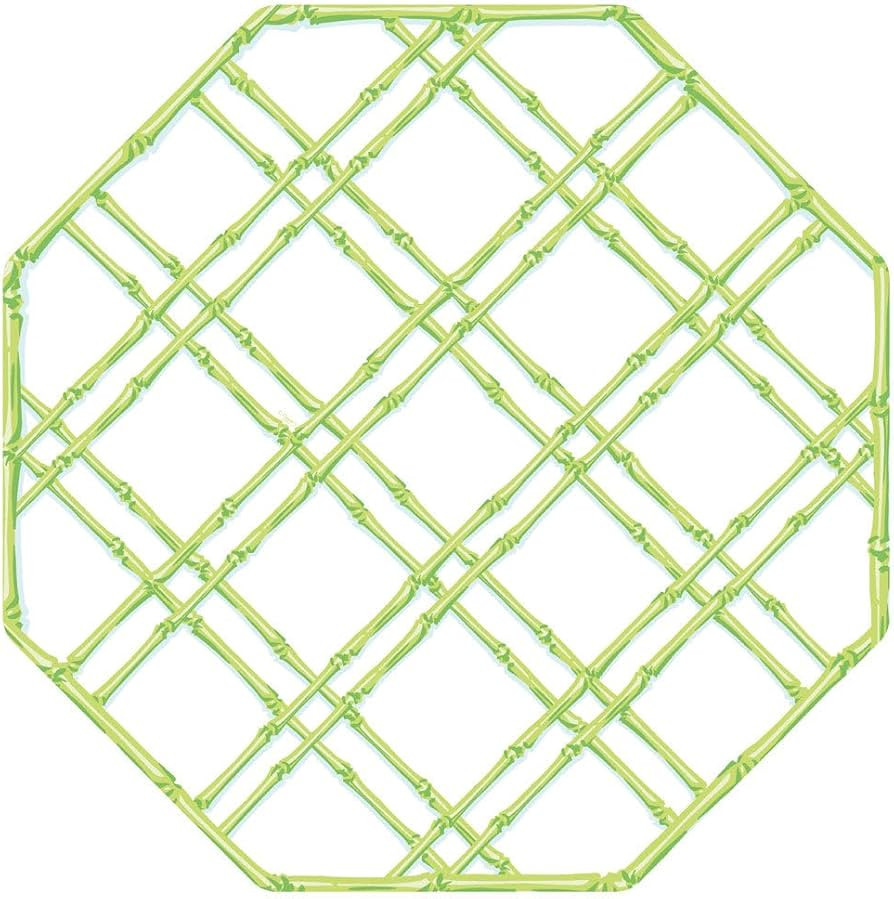 Caspari Bamboo Screen Moss Green Placemats - 12 100% Recyclable Paper mats per Package | Amazon (US)