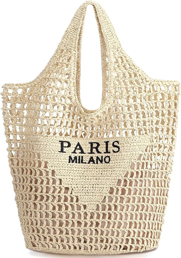 Hommtina Straw Beach Bag - Womens Crossbody Shoulder Vacation Purse for Summer | Amazon (US)