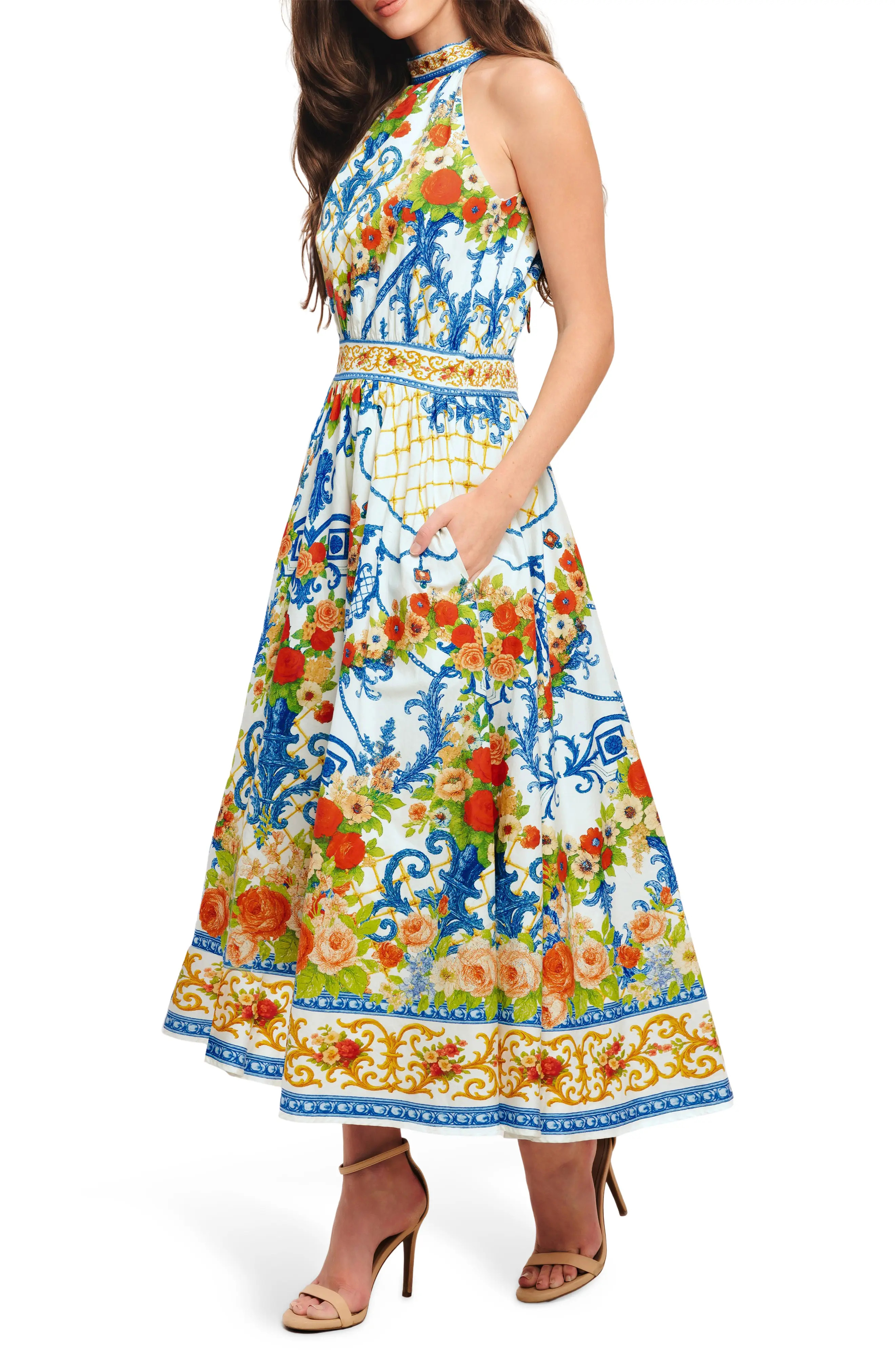 FLYING TOMATO Floral Sleeveless Cotton Maxi Dress (Women) | Nordstromrack | Nordstrom Rack