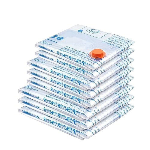 Vacuum Storage Bags 8 Combo (3 Jumbo/3Large/2 Medium), Space Saver Sealer Bags,Plastic Packaging Bags, Airtight Compression Bags for Clothes, Pillows, Comforters, Blankets, Bedding | Amazon (US)