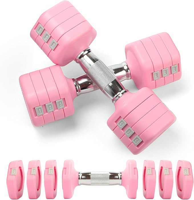 20LBS Adjustable Dumbbells Set, 4 in 1 Free Weights Dumbbells Set, 4lb 6lb 8lb 10lb with Metal No... | Amazon (US)