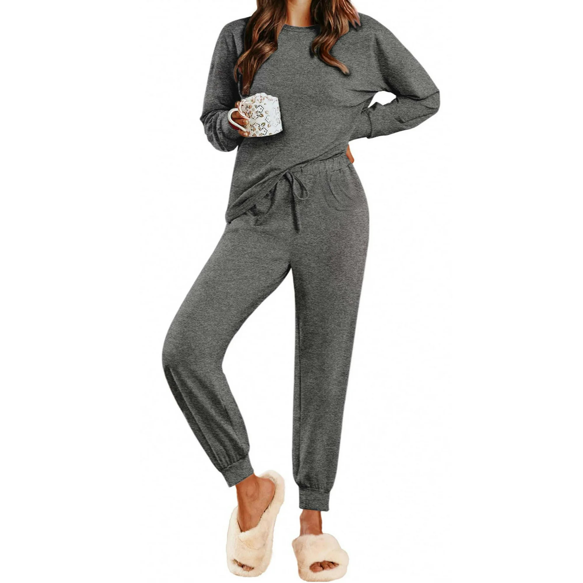 Fantaslook Womens Pajamas Sets Long Sleeve Top And Pant With Pockets Lounge Wear Set Oufits | Walmart (US)