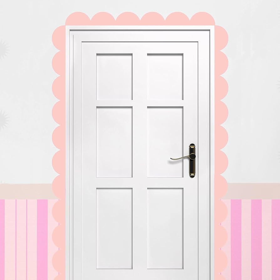 Nuanchu 10 Pcs Pink Peel and Stick Scallop Border Decal Trim 15.75 Inch Boho Giant Scalloped Edge... | Amazon (US)