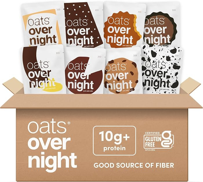 Oats Overnight Chocolate Variety Pack - High Protein, High Fiber Breakfast Protein Shake - Gluten... | Amazon (US)