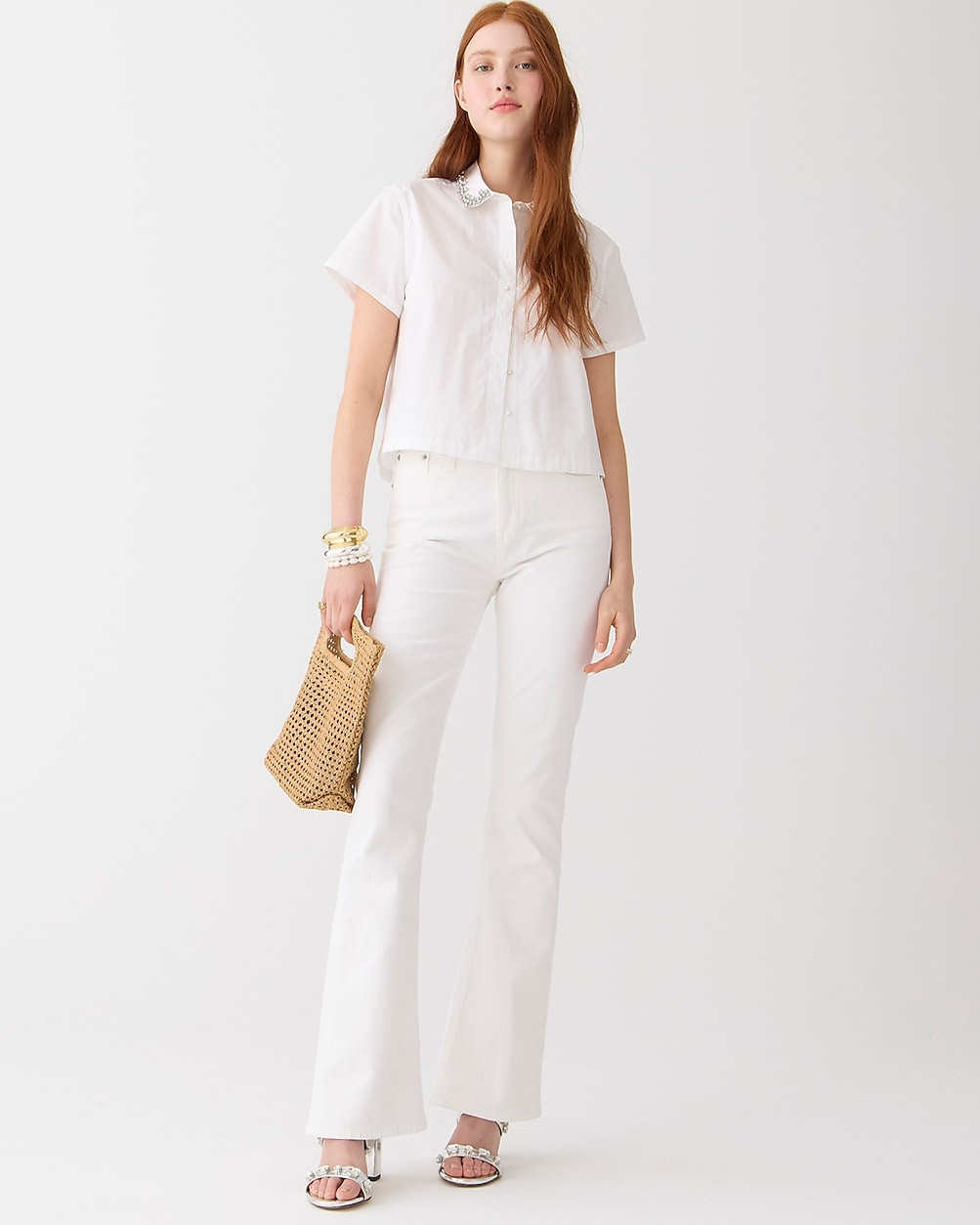 Skinny flare jean in white wash | J. Crew US