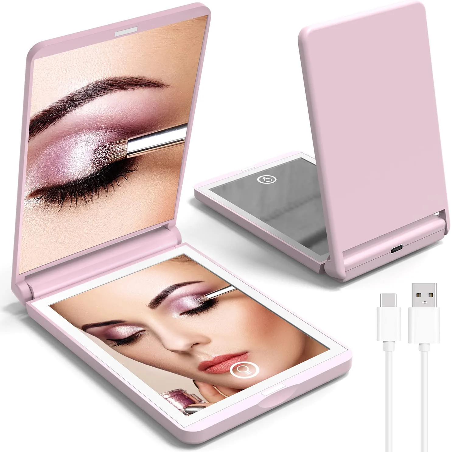 [2022 Latest] Travel Mirror with Light, 1X/3X Magnification Lighted Pocket Mirror, Touch Switch C... | Amazon (US)