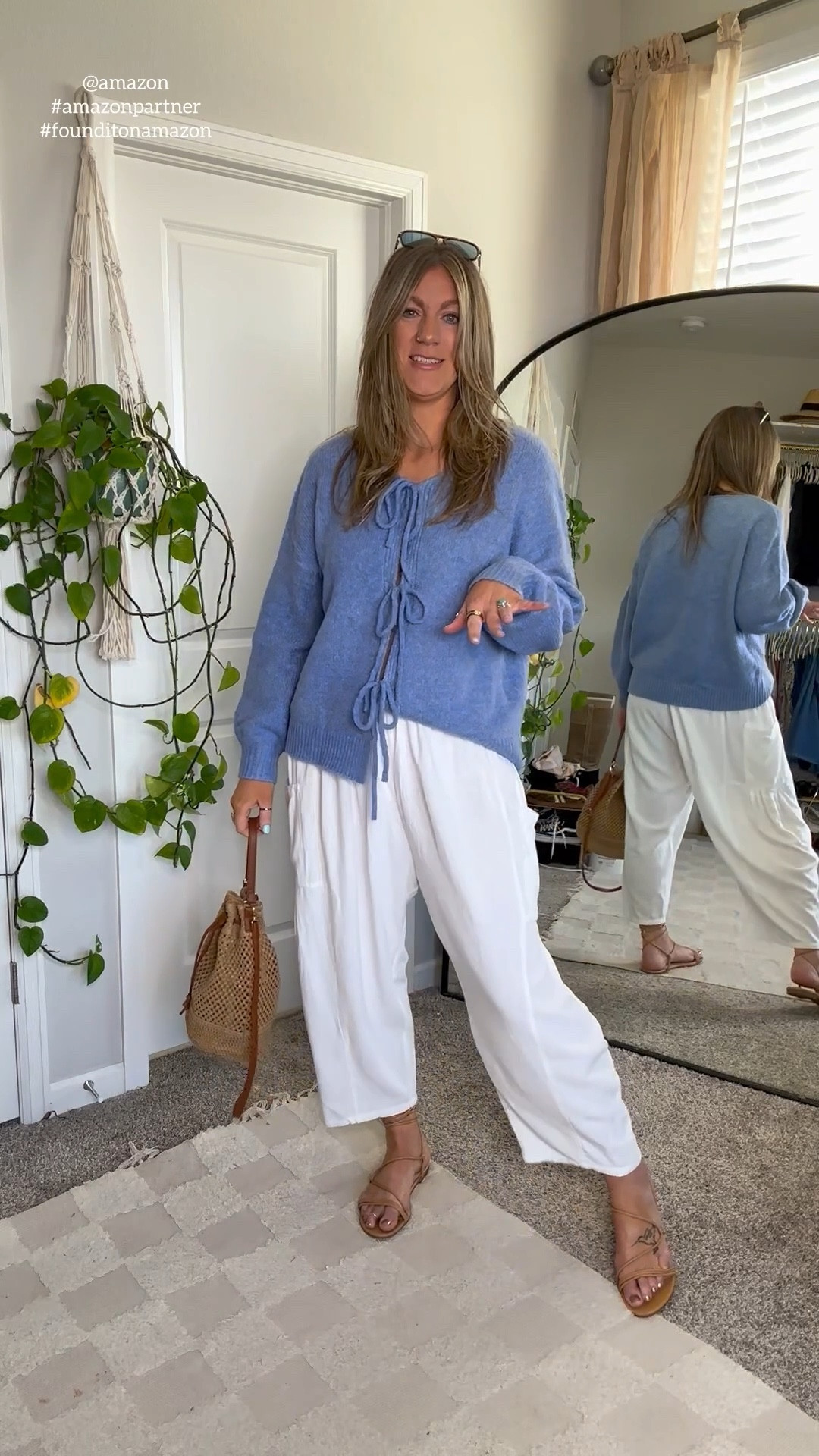 2 outfits for spring, head to toe Amazon! And tall girl approved

XL blue sweater, large white pants, 11 sandals, large yellow sweater, 11 flats 

@amazon #amazonpartner #founditonamazon

#LTKStyleTip #LTKMidsize #LTKOver40