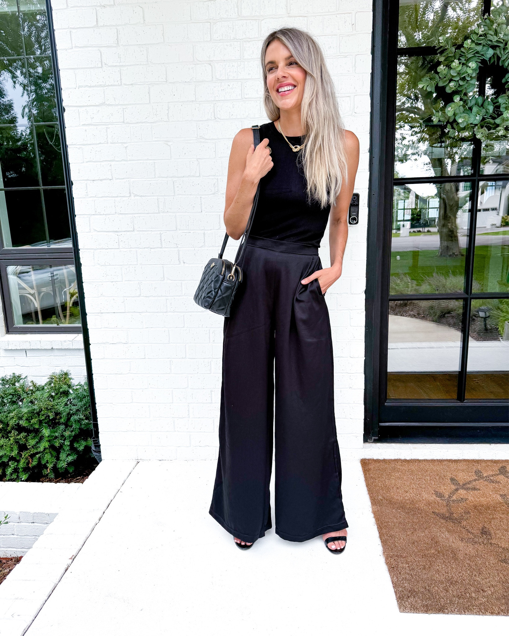 Such a cute all black look for only $25 for the entire outfit. The pants are $20 and the top is five dollars! Size up one in the top and the pants (with a stretchy waistband) are true to size. 

#LTKFindsUnder50