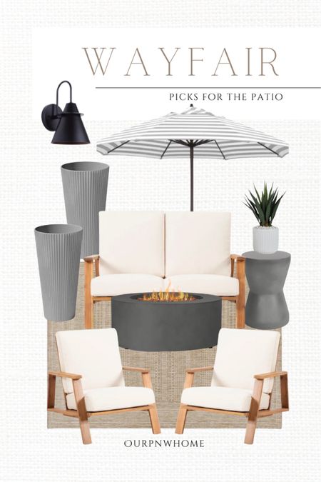 Latest picks for the patio from Wayfair!

Outdoor sofa, outdoor couch, outdoor chairs, patio chairs, patio furniture, outdoor area rug, conversation set, outdoor end table, patio accent table, outdoor side table, fluted planter pots, outdoor planters, tall planter pots, outdoor umbrella, patio umbrella, outdoor sconces, outdoor lighting, striped umbrella, small planter pot, neutral patio

#LTKStyleTip #LTKSeasonal #LTKHome
