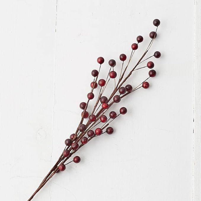 Factory Direct Craft Pack of 6 Dark Burgundy Artificial Berry Stems | 17" Burgundy Berries Wire B... | Amazon (US)