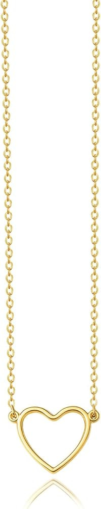 Zeffy Cute Heart Necklace 18k Gold/Silver Plated Tiny Heart Pendant Choker Necklaces Gold Love He... | Amazon (US)