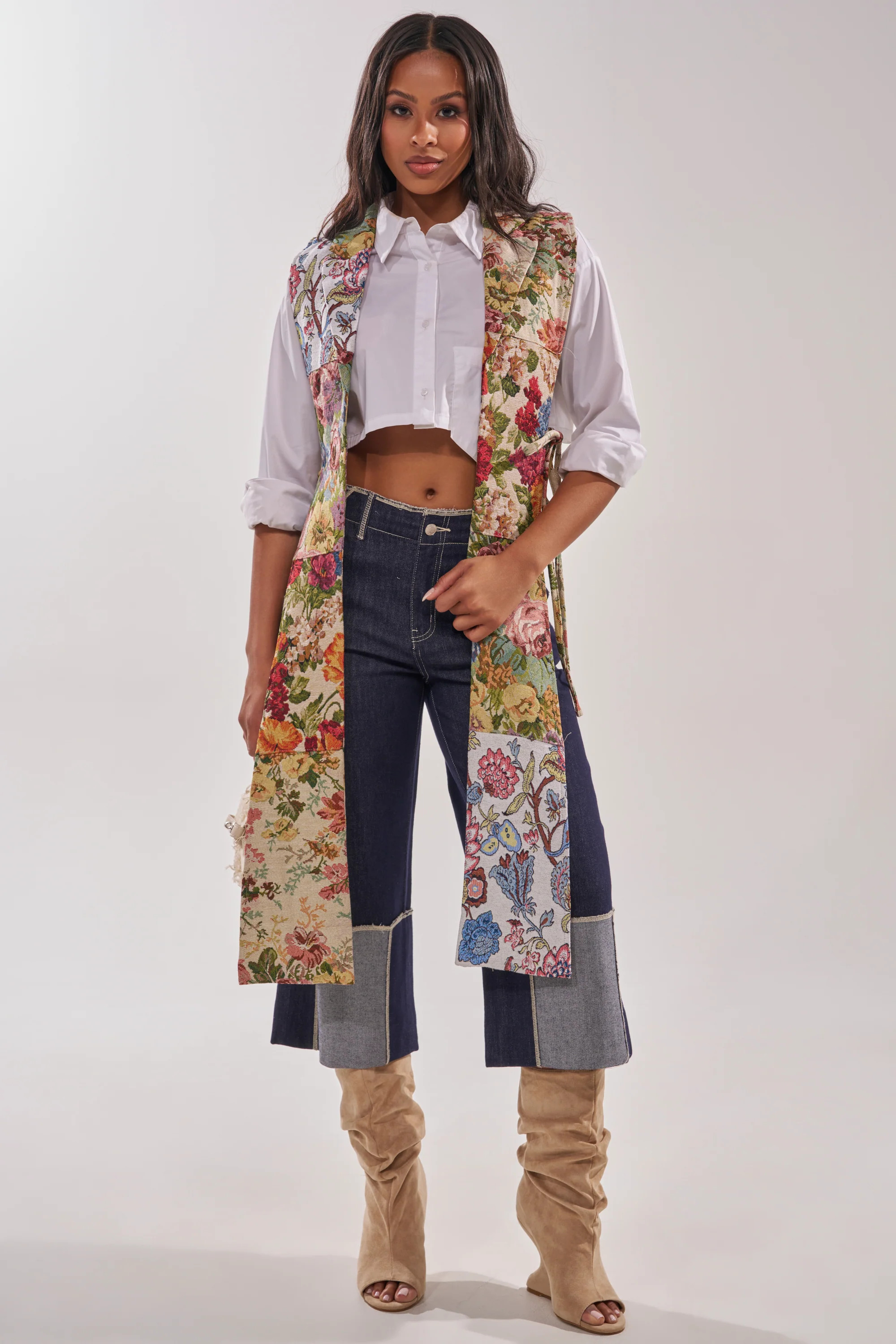 HONEY HONEY SPLIT VEST IN TAPESTRY | AKIRA