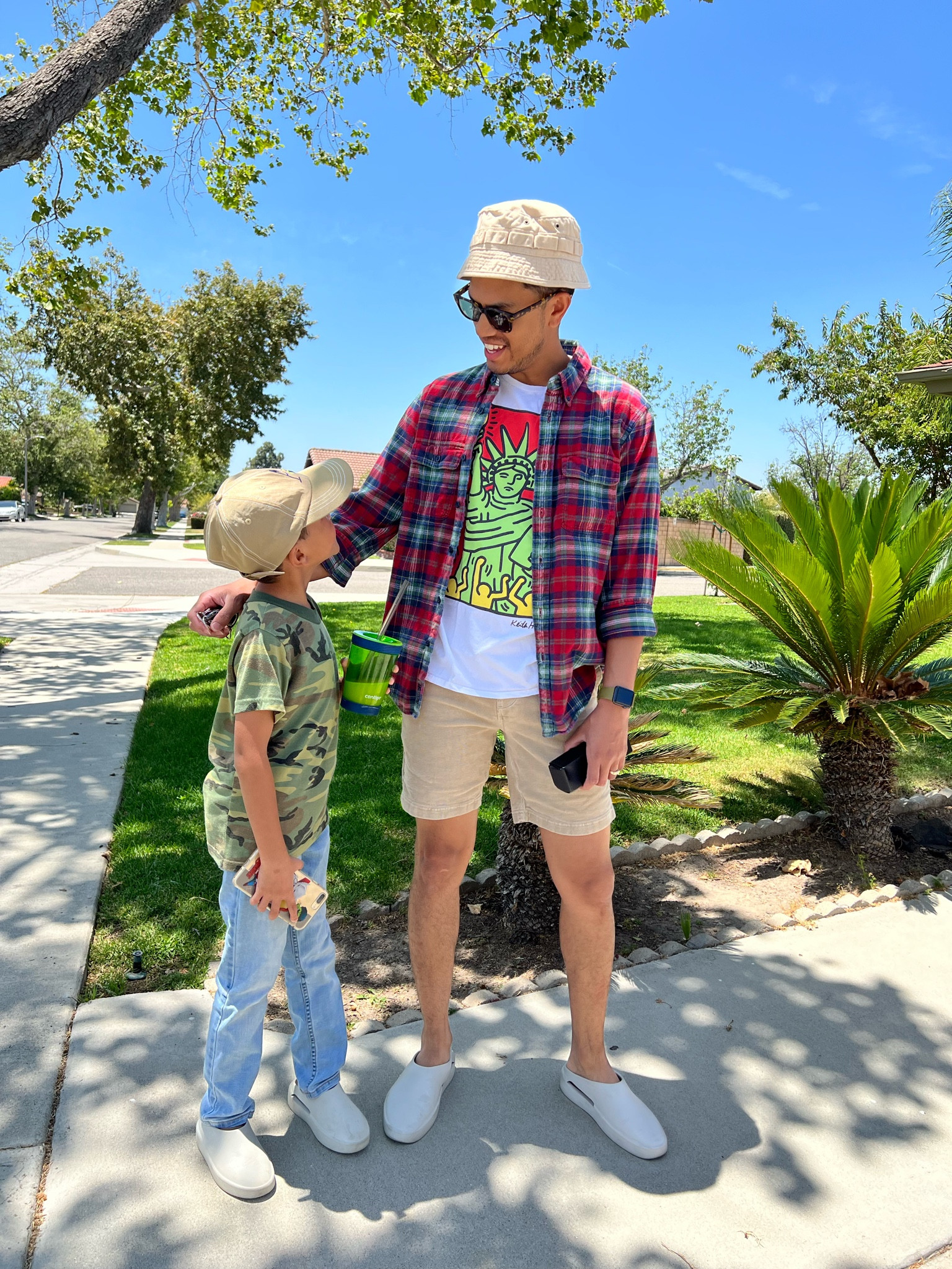 Matching Aime Leon Dore Hats and Matching Fear of God California Loafers but each rocking’ their outfits in their own way 🤍

#buckethat #kidsoutfit #streetwear #keithharing

#LTKkids #LTKmens #LTKfamily