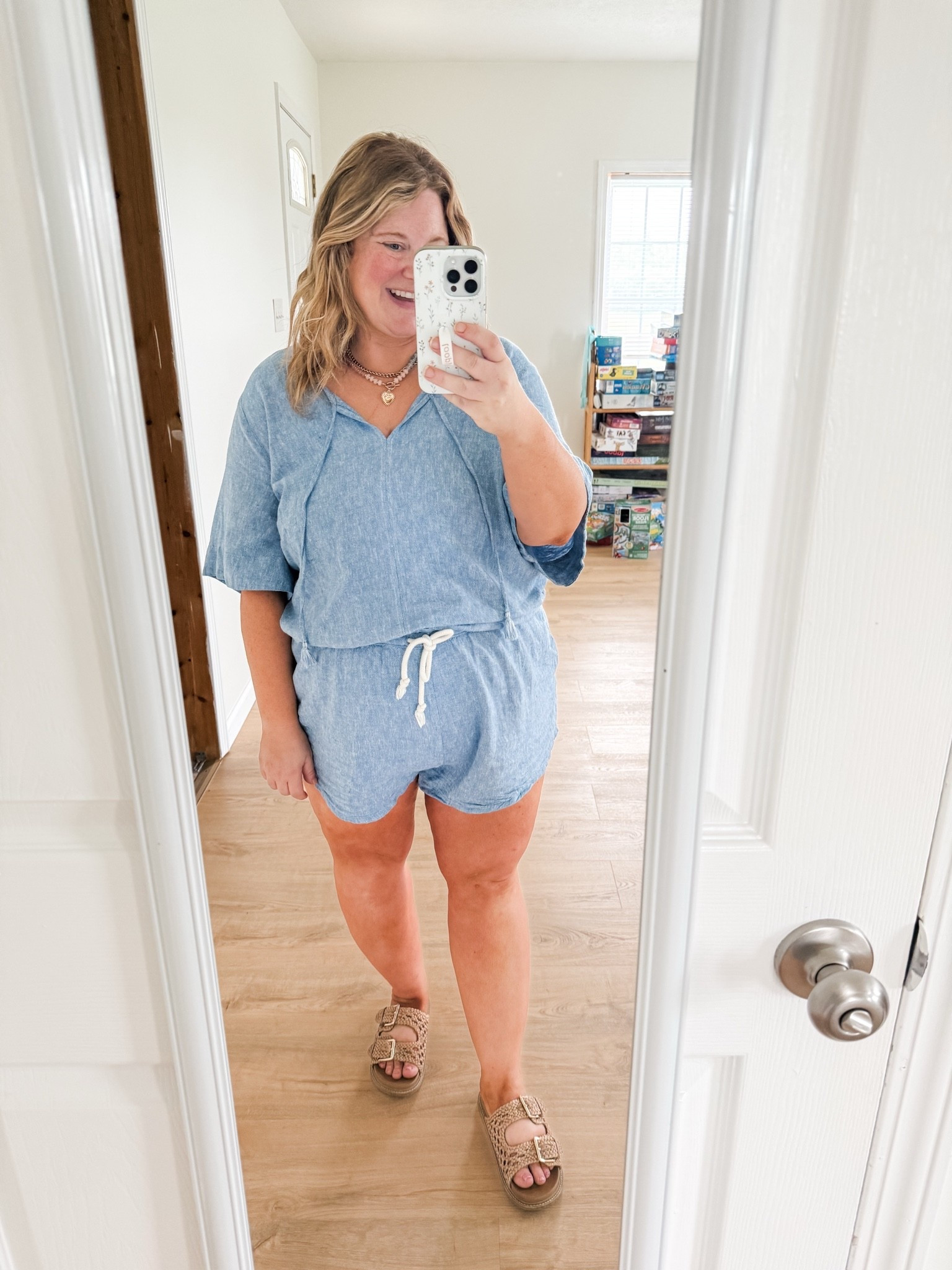 Love this chambray set! Wearing an XL in my top and an XXL in my shorts (sized up for bump but go tts)

#LTKBump #LTKMidsize #LTKSaleAlert