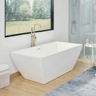 Lydia 59" x 30" Freestanding Soaking Bathtub | Wayfair Professional