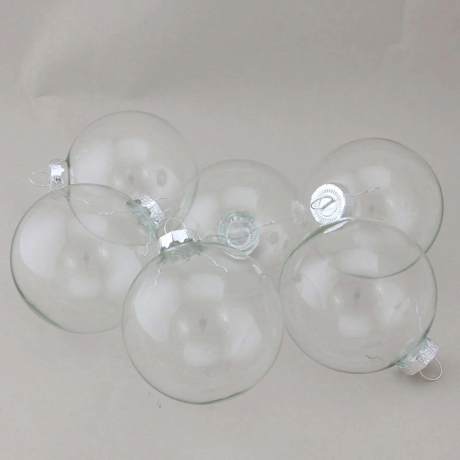 6-Piece Clear Glass Ball Christmas Ornament Set 3.25" (80mm) - Walmart.com | Walmart (US)