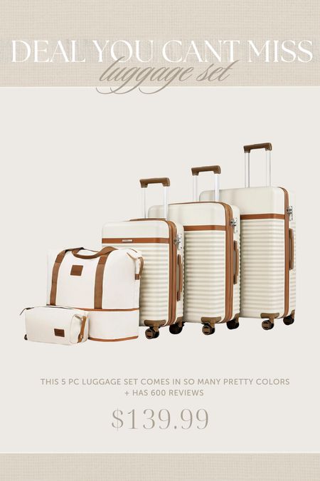 This luggage set 😱😱 so beautiful and only $139.99 for a 5 pc set. Comes in so many pretty colors and found it on @walmart

#walmartpartner #walmart #luggage #travel #travelmusthaves #packing #suitcase #dufflebag #dealoftheday 

#LTKFamily #LTKTravel #LTKSaleAlert