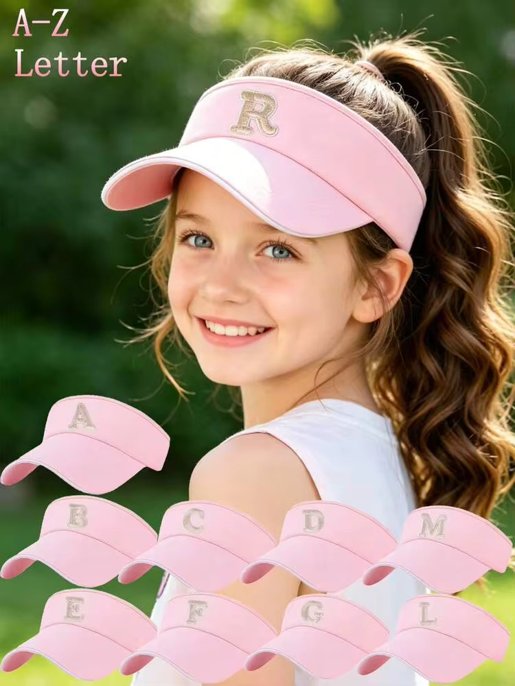 1pc A-Z Letter Kids Sun Hat, Adjustable Breathable Sports Sun Hat For Girls Aged 8-16, Casual Pon... | SHEIN