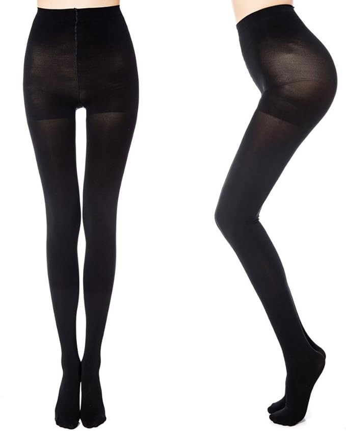 MANZI Women's 2 Pairs Opaque Control-Top Tights 70 Denier | Amazon (US)