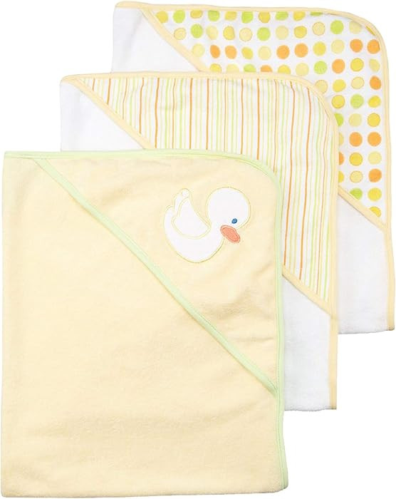Spasilk Hooded Towel Set for Newborn Boys and Girls, Soft Terry Towel Set, Pack of 3, Yellow Duck | Amazon (US)