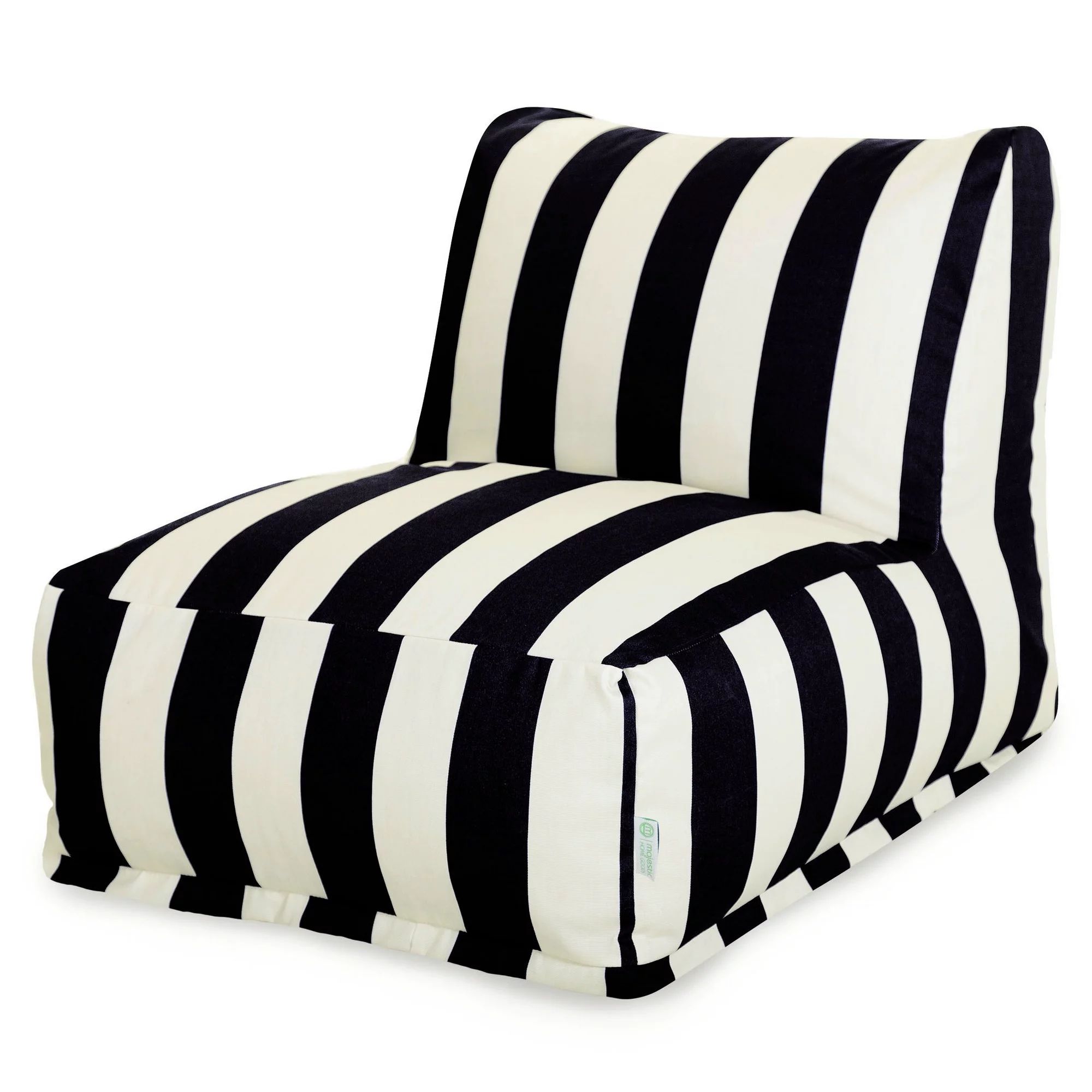 Majestic Home Goods Indoor Outdoor Black Vertical Stripe Chair Lounger Bean Bag 36 in L x 27 in W... | Walmart (US)