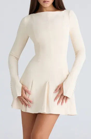 HOUSE OF CB Francesca Long Sleeve Godet Hem Minidress | Nordstrom | Nordstrom