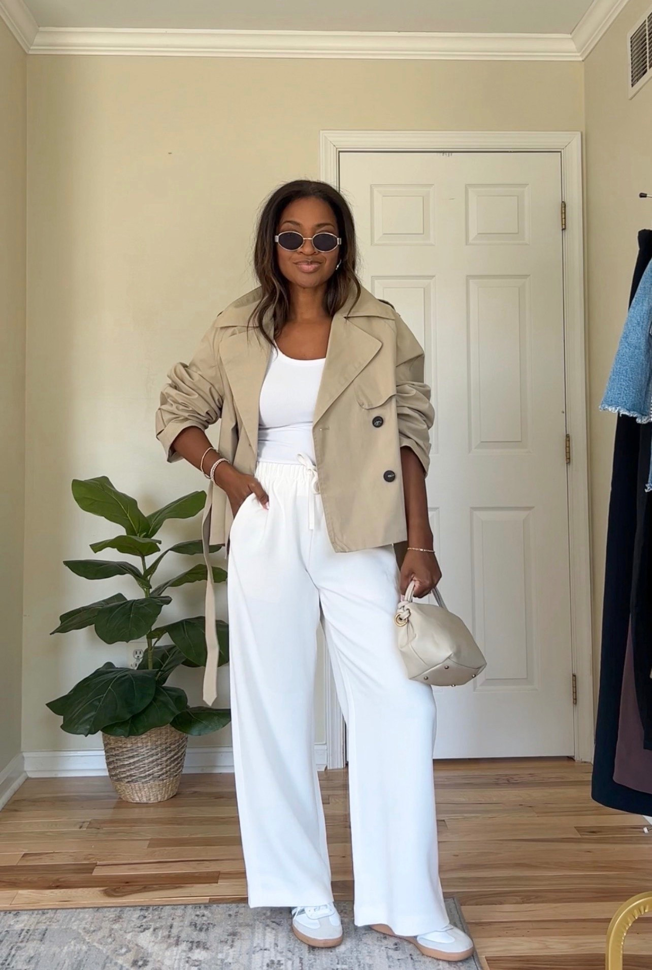 Wearing a small in the trench jacket, small in tank top and small in pants. Size down 1/2 in the shoes

#LTKgrwm #LTKootd #LTKOver40