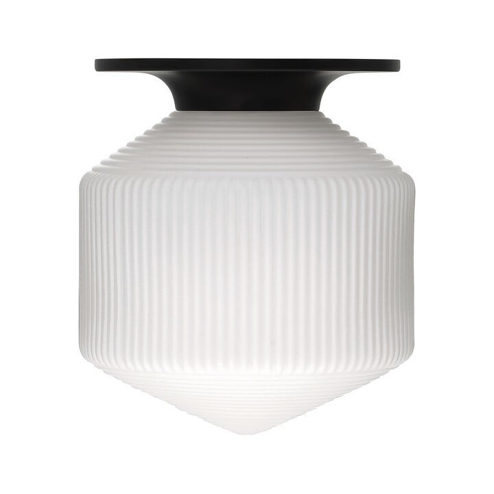Jules Glass Flush Mount, Matte Black with Opal Glass | Lights.com