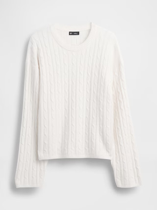 CashSoft Cable-Knit Crewneck Sweater | Gap (US)