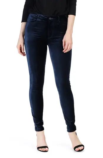 Women's Paige Hoxton Velvet Skinny Jeans, Size 23 - Blue | Nordstrom