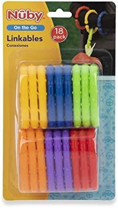Nuby Linkables, 18 Colorful Attachable Links for Strollers, Car Seats, & Travel | Amazon (US)