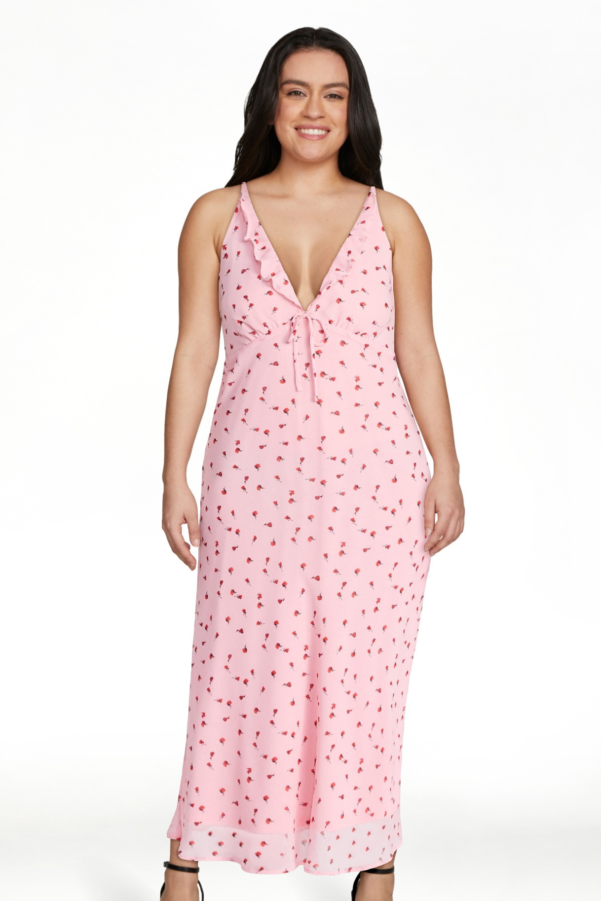 No Boundaries Sleeveless Ruffle Midi Dress, Women's XXS-XXL | Walmart (US)